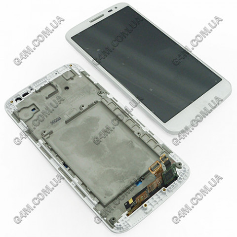 Дисплей LG D618 G2 Mini с тачскрином и рамкой, белый (Оригинал)