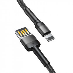 USB дата-кабель Baseus Cafule Lightning (CALKLF-GG1) черно-серый, 1 метр