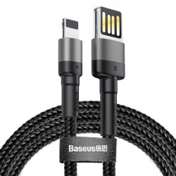USB дата-кабель Baseus Cafule Lightning (CALKLF-GG1) черно-серый, 1 метр