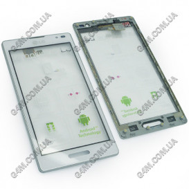 Тачскрин для LG P760 Optimus L9, P765 Optimus L9, P768 Optimus L9 белый с рамкой (Оригинал)