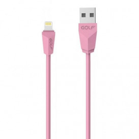 USB дата-кабель Golf Diamond Apple iPhone 5, 5S, 5C, 5SE, 6, 6 Plus, 6S, 6S Plus, 7, 7 Plus розовый (GC-27i)