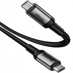 USB дата-кабель Baseus Cafule с Type-C на Type-C (CATKLF-GG1) черный, 1 метр
