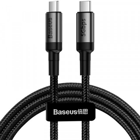 USB дата-кабель Baseus Cafule с Type-C на Type-C (CATKLF-GG1) черный, 1 метр
