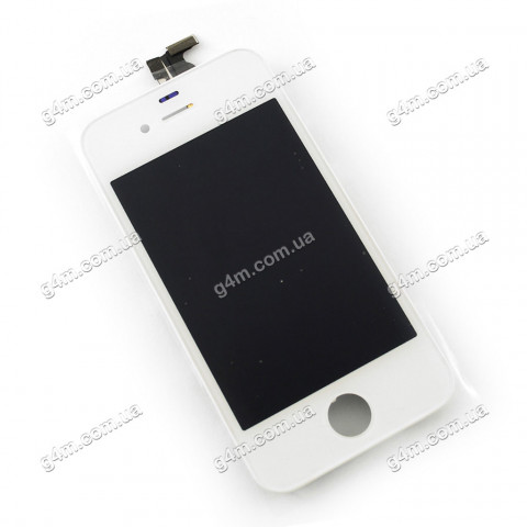 Дисплей Apple iPhone 4S с тачскрином и рамкой, белый, Оригинал