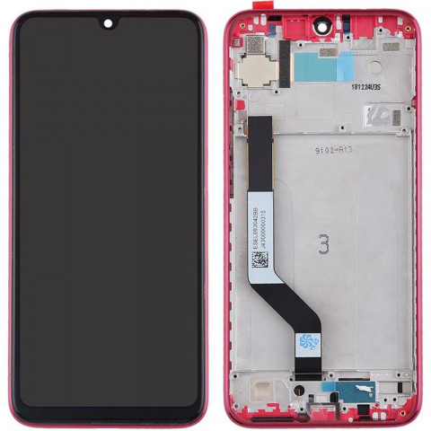 Дисплей Xiaomi Redmi Note 7 с тачскрином и рамкой, красный