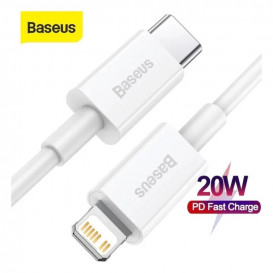 USB дата-кабель Baseus Lightning to Type-C Fast Charging PD 20W (CATLZJ-02) белый, 1.5 метр