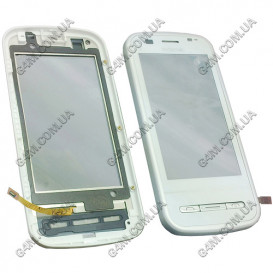 Тачскрин для Nokia C6-00 белый с рамкой
