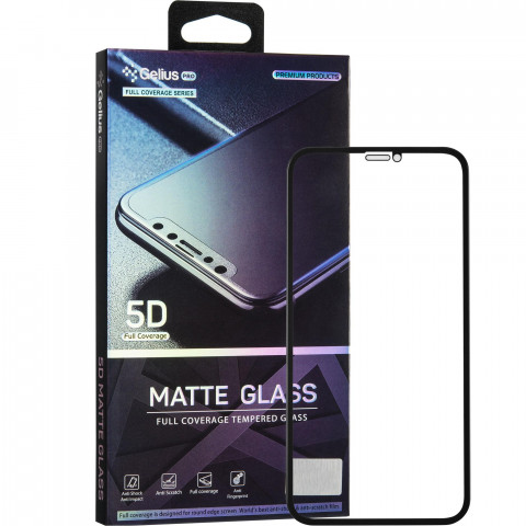 Защитное стекло Gelius Pro Matte Glass для iPhone XS Max (черное 5D стекло)