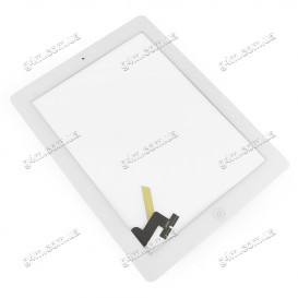 Тачскрин для Apple iPad 2 с клейкой лентой и кнопкой меню, белый (Оригинал)