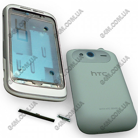 Корпус для HTC G13, A510e Wildfire S, PG76100 білий з сріблястим, висока якість