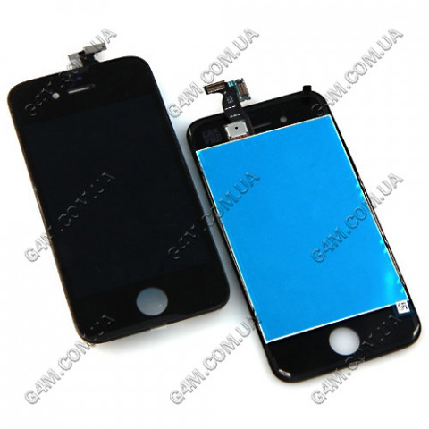 Дисплей Apple iPhone 4G с тачскрином и рамкой чёрный (High copy)