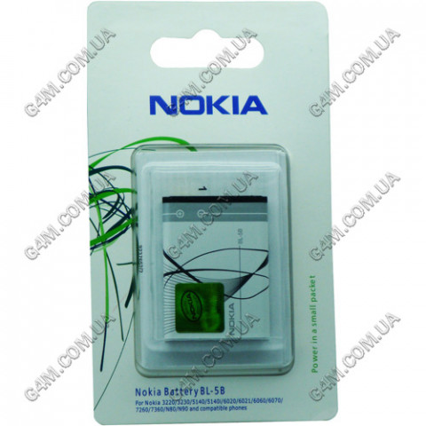 Аккумулятор BL-5B для Nokia N80, N90, 3220, 3230, 5140, 5140i, 5200 Xpress Music, 5300 Xpress Music, 5320 Xpress Music, 5500, 6020, 6021, 6060, 6070, 6080, 6120 classic, 7260, 7360 (High copy)