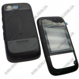 Корпус для Nokia 5200 Xpress Music чорний, передня та задня панель, висока якість