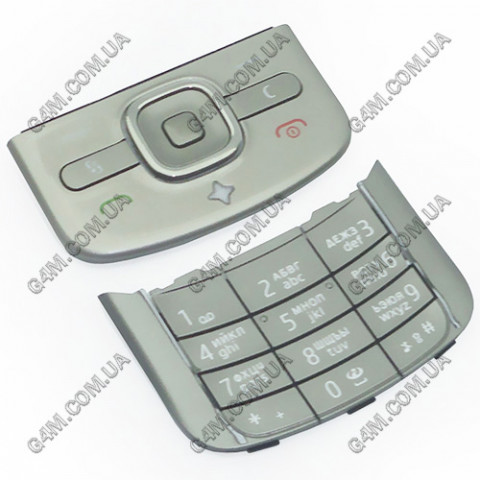 Клавіатура для Nokia 6710 slide срібляста, кирилиця (Оригінал) злегка б/у