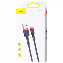USB дата-кабель Lightning Baseus Kevlar (CALKLF-B19)  для Apple iPhone, черно-красный, 1 метр