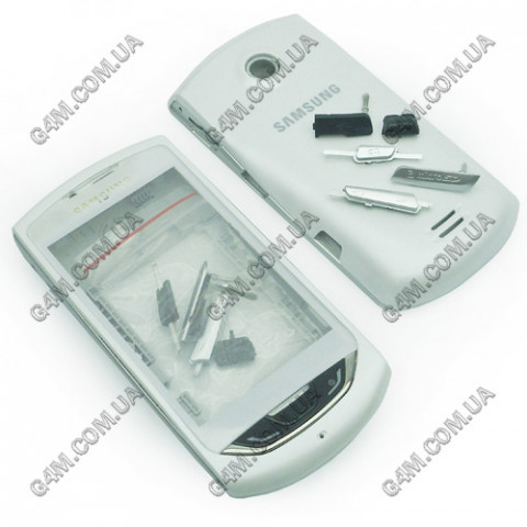 Корпус Samsung S5620 Monte белый с серебристой средней частью и клавиатурой (High Copy)