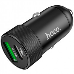 Автомобильное зарядное устройство 1USB + 1Type-C для быстрой зарядки Hoco Z32B QC3.0 черное