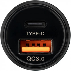 Автомобильное зарядное устройство Twix GP-CC006 с 1USB и 1Type-C портом + MicroUSB кабель QC/PD18W