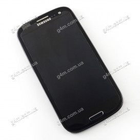 Дисплей Samsung i9300i Galaxy S3 Duos, i9301 Galaxy S3 Neo, i9308i Galaxy S3 Duos черный с тачскрином и рамкой (Оригинал)