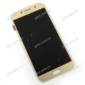 Дисплей Samsung A520F Galaxy A5 (2017) с тачскрином, золотистый, снятый с телефона