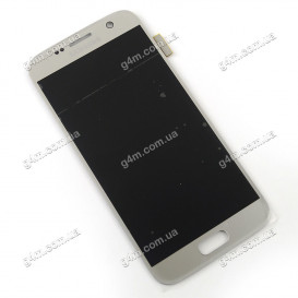 Дисплей Samsung G930 Galaxy S7 с тачскрином, серебристый, снятый с телефона