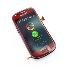 Дисплей Samsung i8190 Galaxy SIII Mini красный с тачскрином и рамкой (Оригинал)