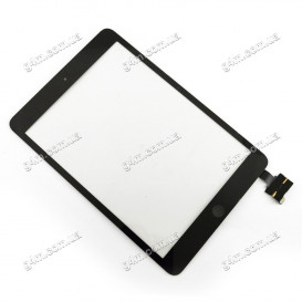 Тачскрин для Apple iPad Mini, iPad Mini 2 Retina с кнопкой меню и шлейфом, черный