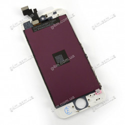 Дисплей Apple iPhone 5 с тачскрином и рамкой, белый (High copy)