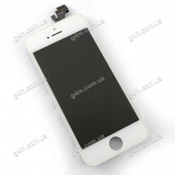 Дисплей Apple iPhone 5 с тачскрином и рамкой, белый (High copy)
