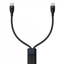 USB дата-кабель Baseus Flash Series 2в1 с Type-C на Type-C 100W (CA1T2-C01) черный, 1,5 метра
