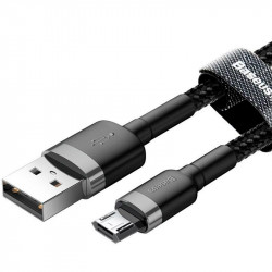 USB дата-кабель Baseus Cafule CAMKLF-CG1 MicroUSB чорний, 2 метри