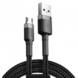 USB дата-кабель Baseus Cafule CAMKLF-CG1 MicroUSB чорний, 2 метри