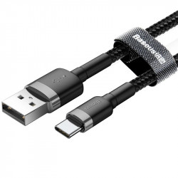 USB дата-кабель Baseus Cafule Type-C (CATKLF-BG1) черный, 2 метра