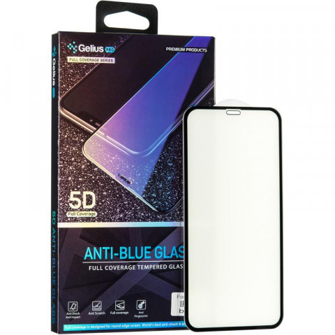 Защитное стекло Gelius Pro Anti-Blue Glass для iPhone XR (черное 5D стекло)