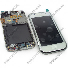 Дисплей Samsung i9000, i9001 Galaxy S белый с тачскрином и рамкой (Оригинал)