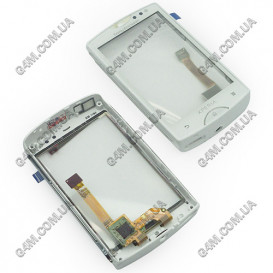Тачскрин для Sony Ericsson ST15i Xperia mini белый с рамкой (Оригинал China)
