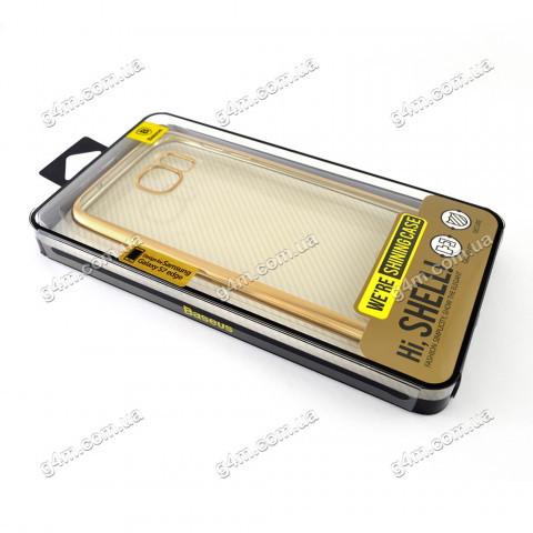 Накладка Baseus для Samsung G935F Galaxy S7 Edge силиконовая, Gold