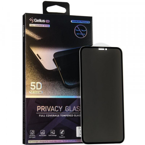 Защитное стекло Gelius Pro Privasy Glass для Apple iPhone XS (черное 5D стекло, антишпион)