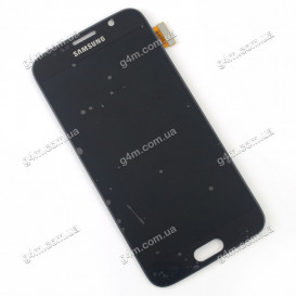 Дисплей Samsung G920F Galaxy S6 с тачскрином, темно-синий, снятый с телефона