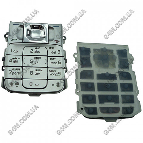 Клавіатура для Nokia 2310 срібляста, кирилиця, висока якість