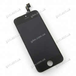 Дисплей Apple iPhone 5S с тачскрином и рамкой, черный