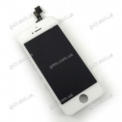 Дисплей Apple iPhone 5S с тачскрином и рамкой, белый