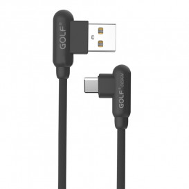 USB кабель c Г-образным Type-C Golf T-Design (1 метр) черный