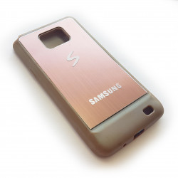 Накладка силиконовая для Samsung i9100 Galaxy SII с аллюминиевой вставкой