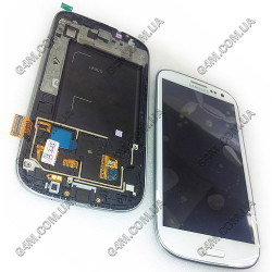 Дисплей Samsung i9300 Galaxy S3, i9305 Galaxy S3, i9300i Galaxy S3 Duos, i9308i Galaxy S3 Duos темно-синий с тачскрином, снятый с телефона