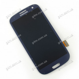 Дисплей Samsung i9300 Galaxy S3, i9305 Galaxy S3, i9300i Galaxy S3 Duos, i9308i Galaxy S3 Duos темно-синий с тачскрином, снятый с телефона