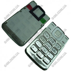 Клавіатура для Nokia 7510 Supernova срібляста, кирилиця, висока якість