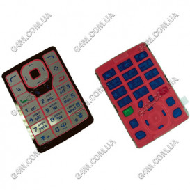 Клавіатура для Nokia N76 червона, кирилиця, висока якість