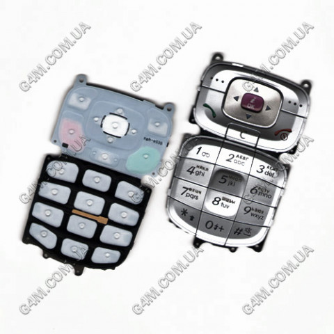 Клавіатура для Samsung E530 срібляста, кирилиця, висока якість