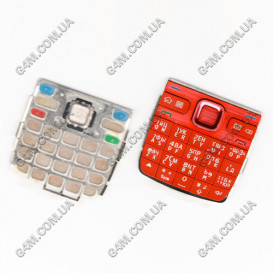 Клавіатура для Nokia E55 червона, кирилиця, висока якість